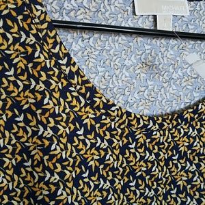 NWOT Michael Kors Blue and Yellow Floral Top